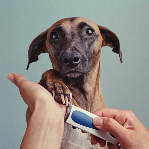 A dog's paw having its nails clipped